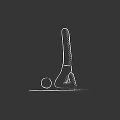 Image showing Man practicing yoga. Drawn in chalk icon.