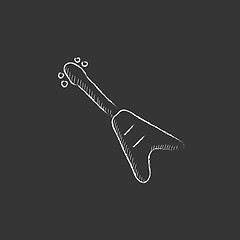 Image showing Electric guitar. Drawn in chalk icon.