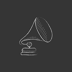 Image showing Gramophone. Drawn in chalk icon.