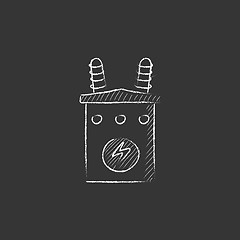 Image showing High voltage transformer. Drawn in chalk icon.