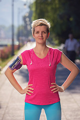 Image showing jogging woman portrait