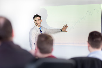 Image showing Business presentation on corporate meeting.