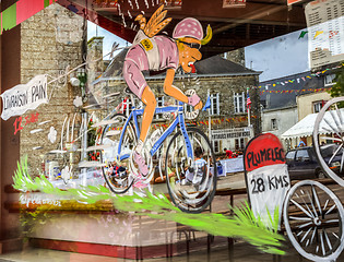 Image showing Funny Window Shop Decoration - Tour de France 2015