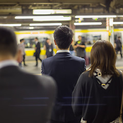 Image showing Passengers traveling by Tokyo metro.