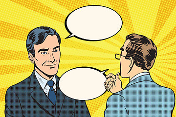 Image showing Two businessmen dialogue conversation communication