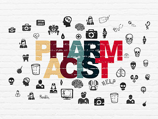 Image showing Healthcare concept: Pharmacist on wall background