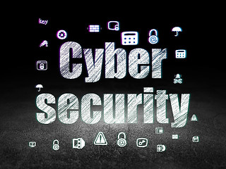 Image showing Security concept: Cyber Security in grunge dark room