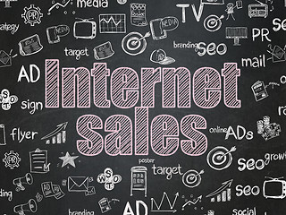 Image showing Marketing concept: Internet Sales on School board background