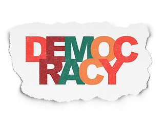 Image showing Political concept: Democracy on Torn Paper background