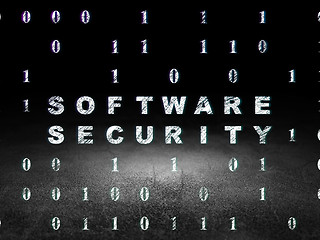 Image showing Protection concept: Software Security in grunge dark room