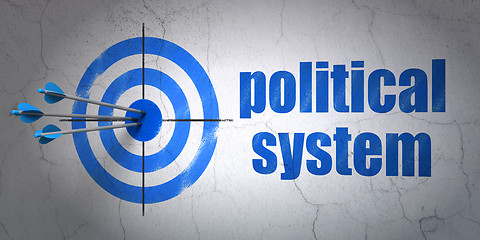Image showing Political concept: target and Political System on wall background