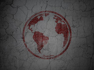 Image showing Education concept: Globe on grunge wall background