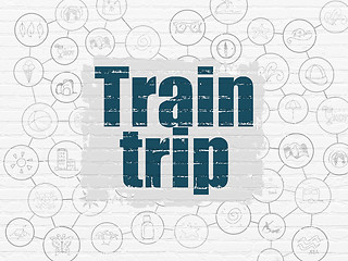 Image showing Vacation concept: Train Trip on wall background