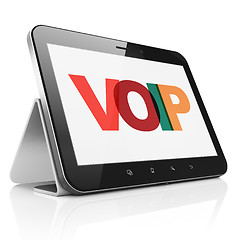 Image showing Web development concept: Tablet Computer with VOIP on  display