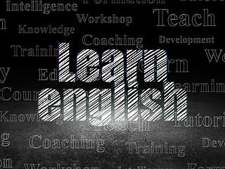 Image showing Learning concept: Learn English in grunge dark room