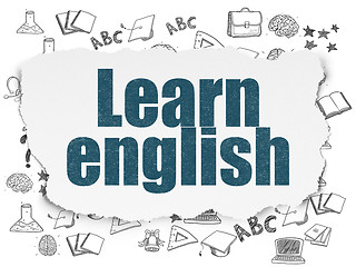 Image showing Education concept: Learn English on Torn Paper background