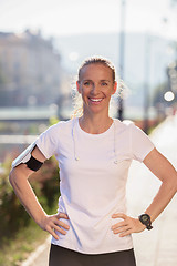 Image showing jogging woman portrait