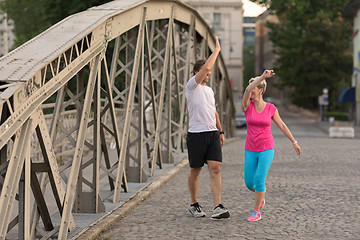 Image showing couple congratulate and happy to finish