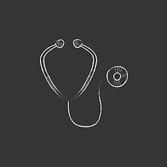 Image showing Stethoscope. Drawn in chalk icon.