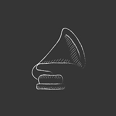 Image showing Gramophone. Drawn in chalk icon.