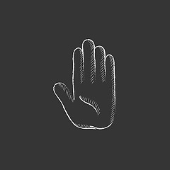 Image showing Medical glove. Drawn in chalk icon.