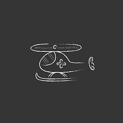 Image showing Air ambulance . Drawn in chalk icon.