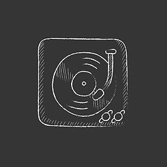 Image showing Turntable. Drawn in chalk icon.