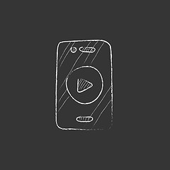 Image showing Smartphone. Drawn in chalk icon.