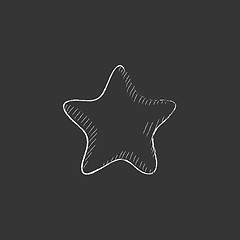 Image showing Rating star. Drawn in chalk icon.