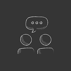 Image showing People with speech square above their heads. Drawn in chalk icon.