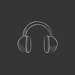 Image showing Headphone. Drawn in chalk icon.