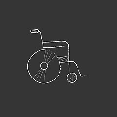 Image showing Wheelchair. Drawn in chalk icon.