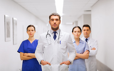 Image showing group of medics or doctors at hospital