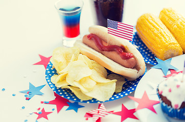 Image showing food and drinks on american independence day party