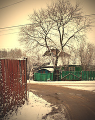 Image showing Village winter landscape