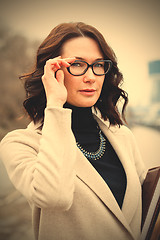 Image showing beautiful woman with glasses