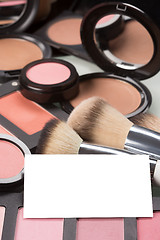 Image showing makeup cosmetics for eyes and bussiness card