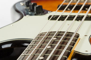 Image showing Electric bass guitar detail shots