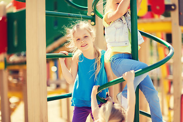 Image showing group of happy kids on children playground