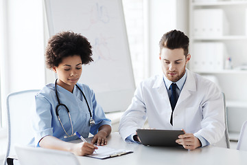 Image showing two doctors meeting at hospital office