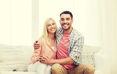 Image showing smiling happy couple at home