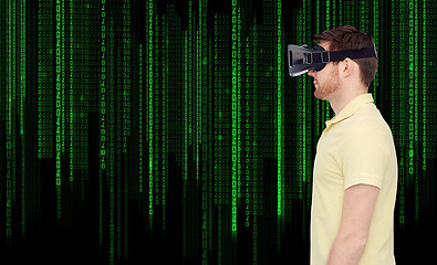 Image showing man in virtual reality headset or 3d glasses