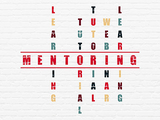 Image showing Learning concept: Mentoring in Crossword Puzzle