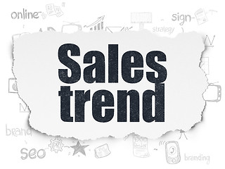 Image showing Advertising concept: Sales Trend on Torn Paper background