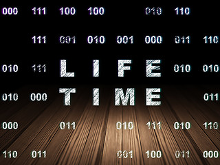 Image showing Timeline concept: Life Time in grunge dark room