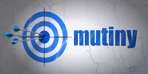 Image showing Political concept: target and Mutiny on wall background