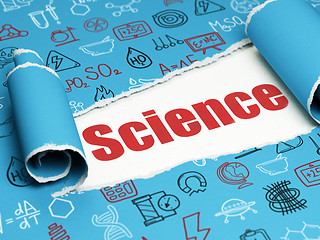 Image showing Science concept: red text Science under the piece of  torn paper