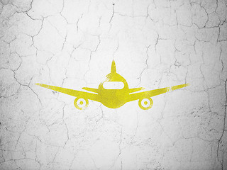 Image showing Tourism concept: Aircraft on wall background