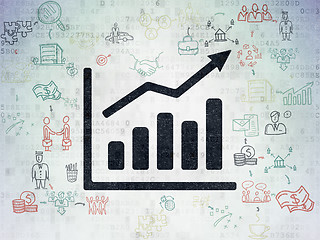 Image showing Business concept: Growth Graph on Digital Data Paper background