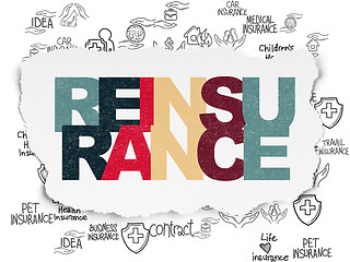 Image showing Insurance concept: Reinsurance on Torn Paper background